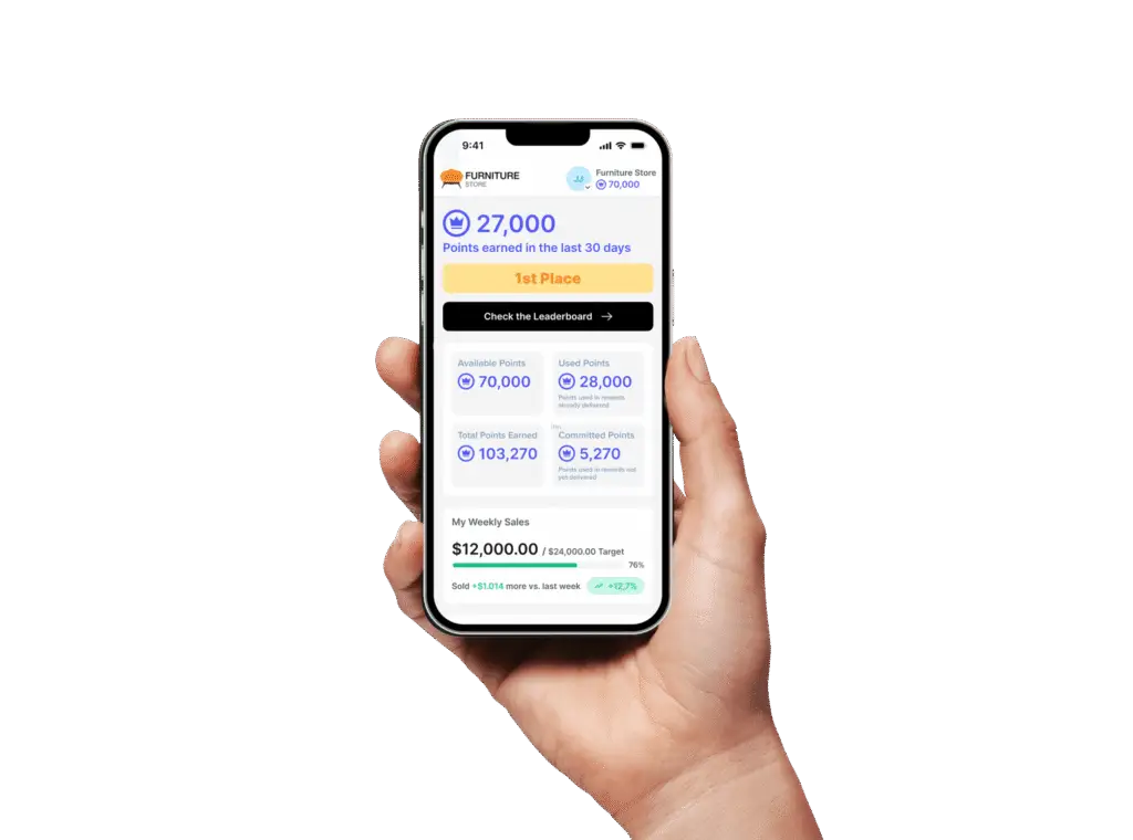 Image of hand holding mobile device with Wonder App dashboard on screen