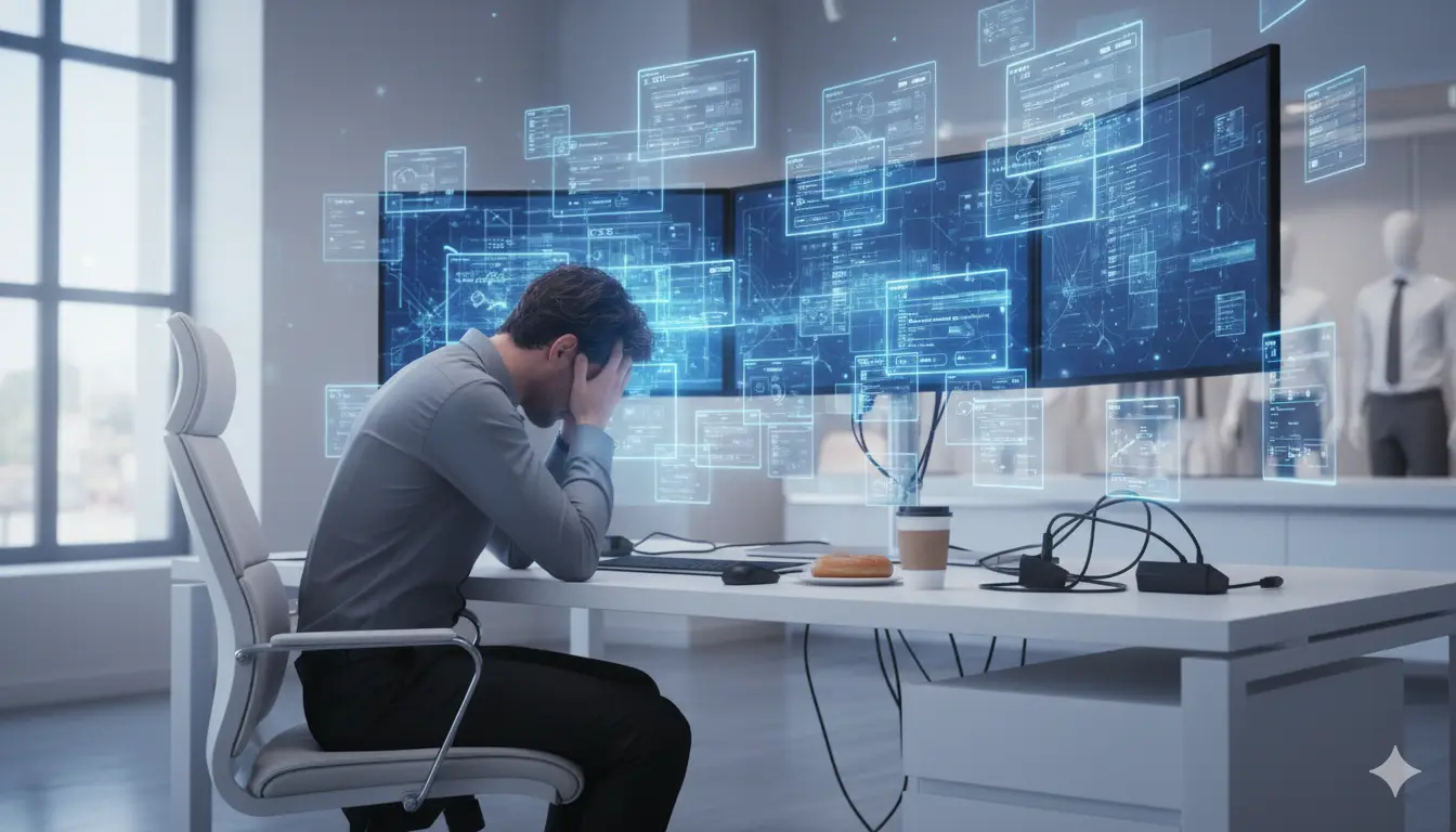 Image of male frustrated by all the different portals