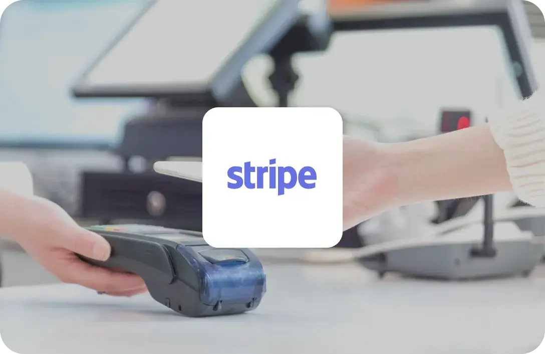 Stripe Brand Logo with image of a retail checkout